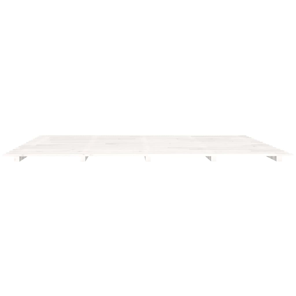 Bed Frame without Mattress White 200x200 cm Solid Wood Pine