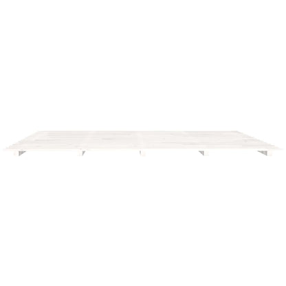 Bed Frame without Mattress White 200x200 cm Solid Wood Pine