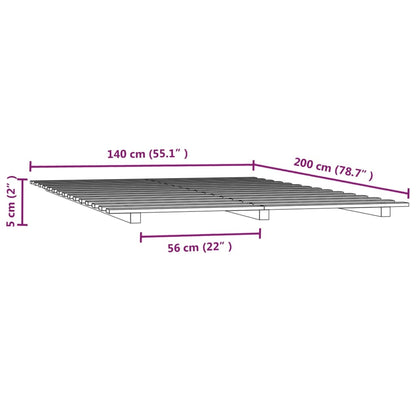 Bed Frame without Mattress 140x200 cm Solid Wood Pine