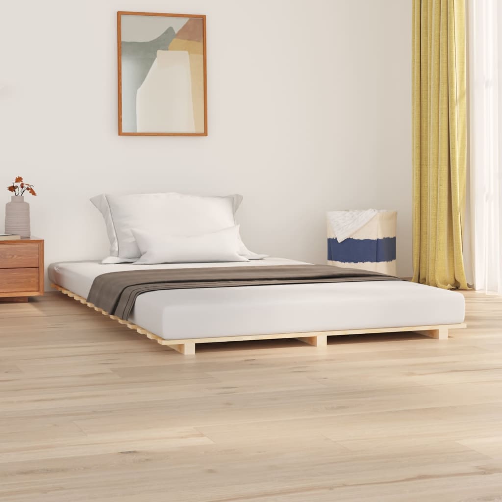 Bed Frame without Mattress 140x200 cm Solid Wood Pine