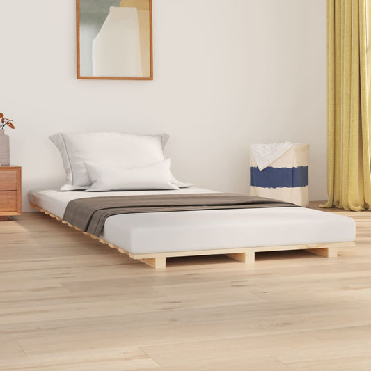 Bed Frame 90x190 cm Single Solid Wood Pine