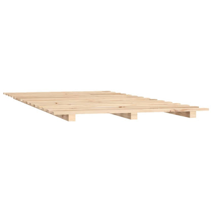 Bed Frame 135x190 cm Double Solid Wood Pine