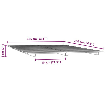 Bed Frame 135x190 cm Double Solid Wood Pine