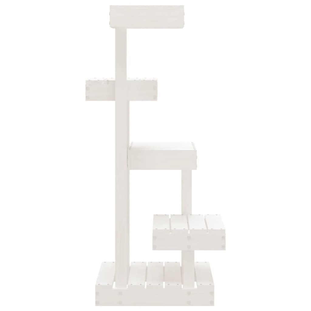 Cat Tree White 45.5x49x103 cm Solid Wood Pine