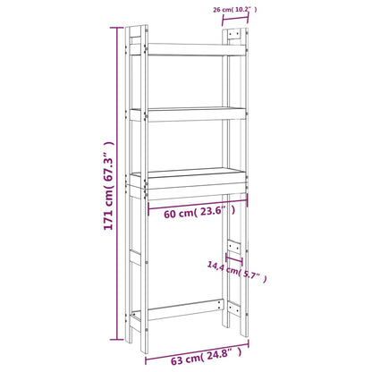 Toilet Rack 63x26x171 cm Solid Wood Pine