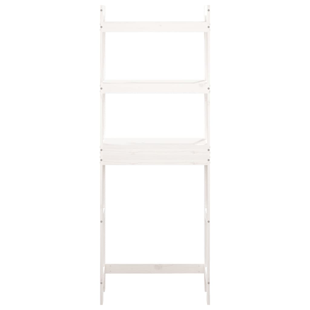 Toilet Rack White 63x26x171 cm Solid Wood Pine