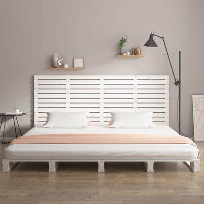 Wall Headboard White 206x3x91.5 cm Solid Wood Pine