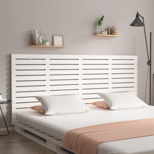 Wall Headboard White 206x3x91.5 cm Solid Wood Pine