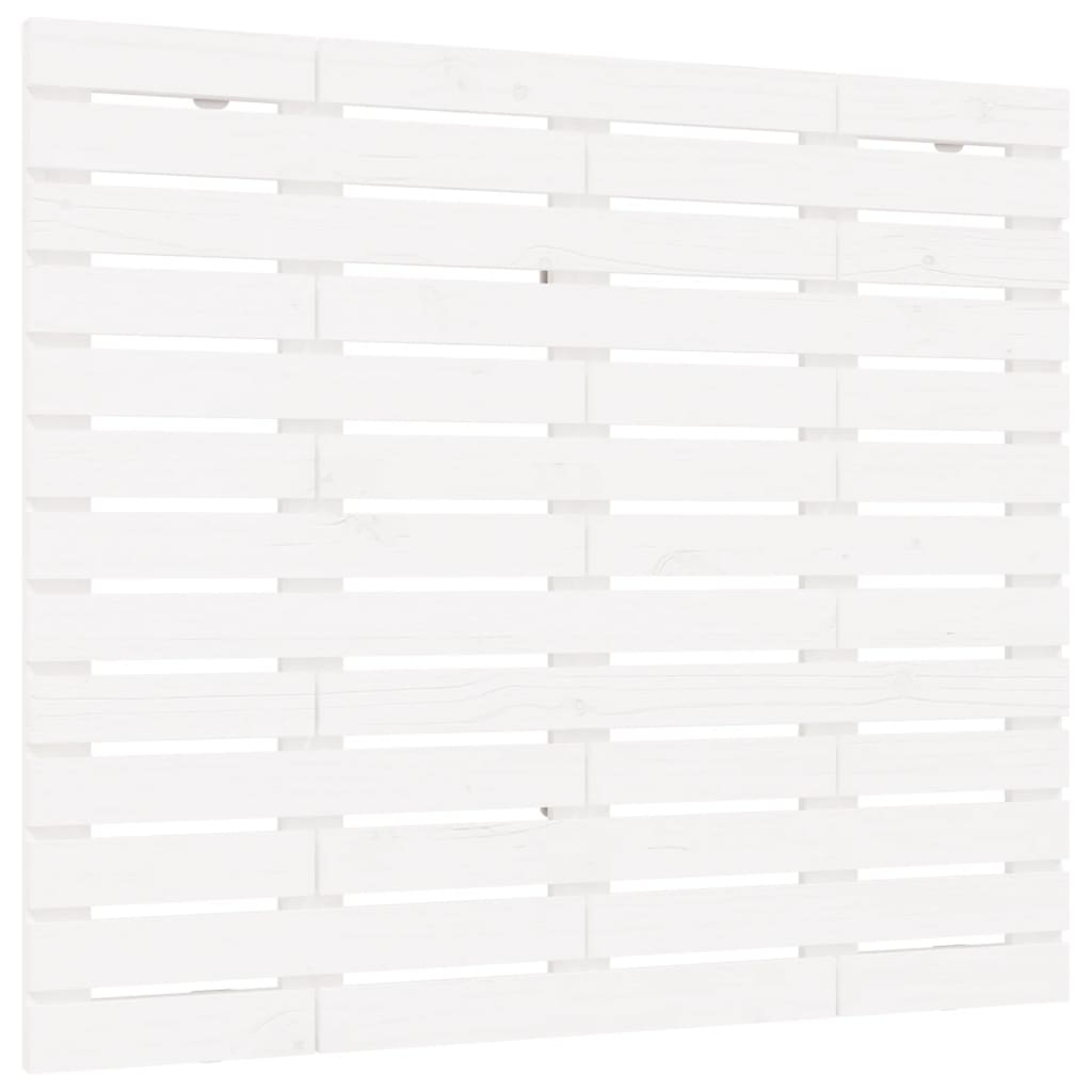 Wall Headboard White 126x3x91.5 cm Solid Wood Pine