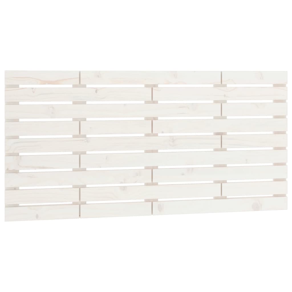 Wall Headboard White 146x3x63 cm Solid Wood Pine