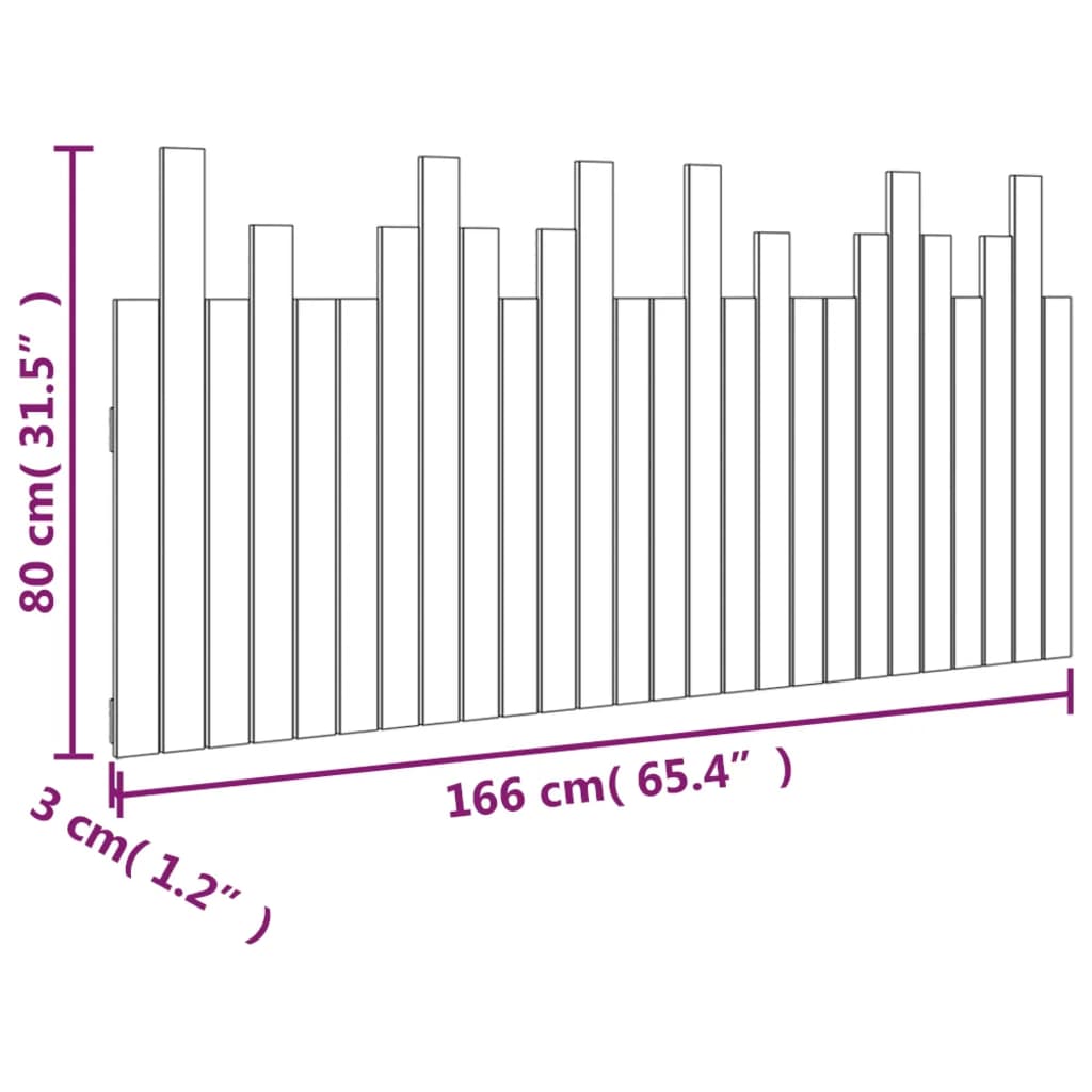 Wall Headboard Honey Brown 166x3x80 cm Solid Wood Pine