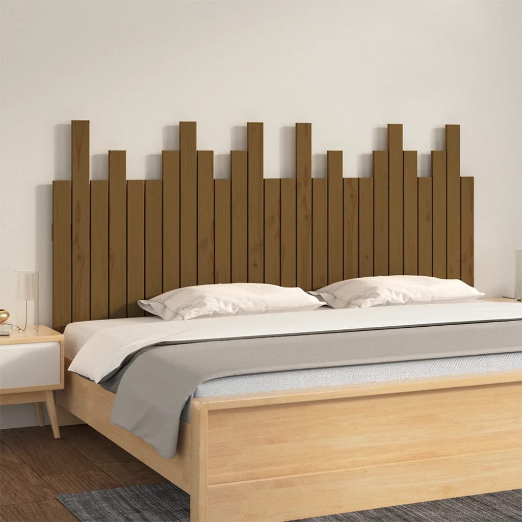 Wall Headboard Honey Brown 166x3x80 cm Solid Wood Pine