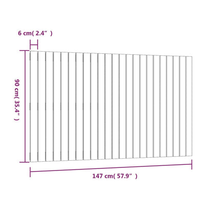 Wall Headboard Honey Brown 147x3x90 cm Solid Wood Pine