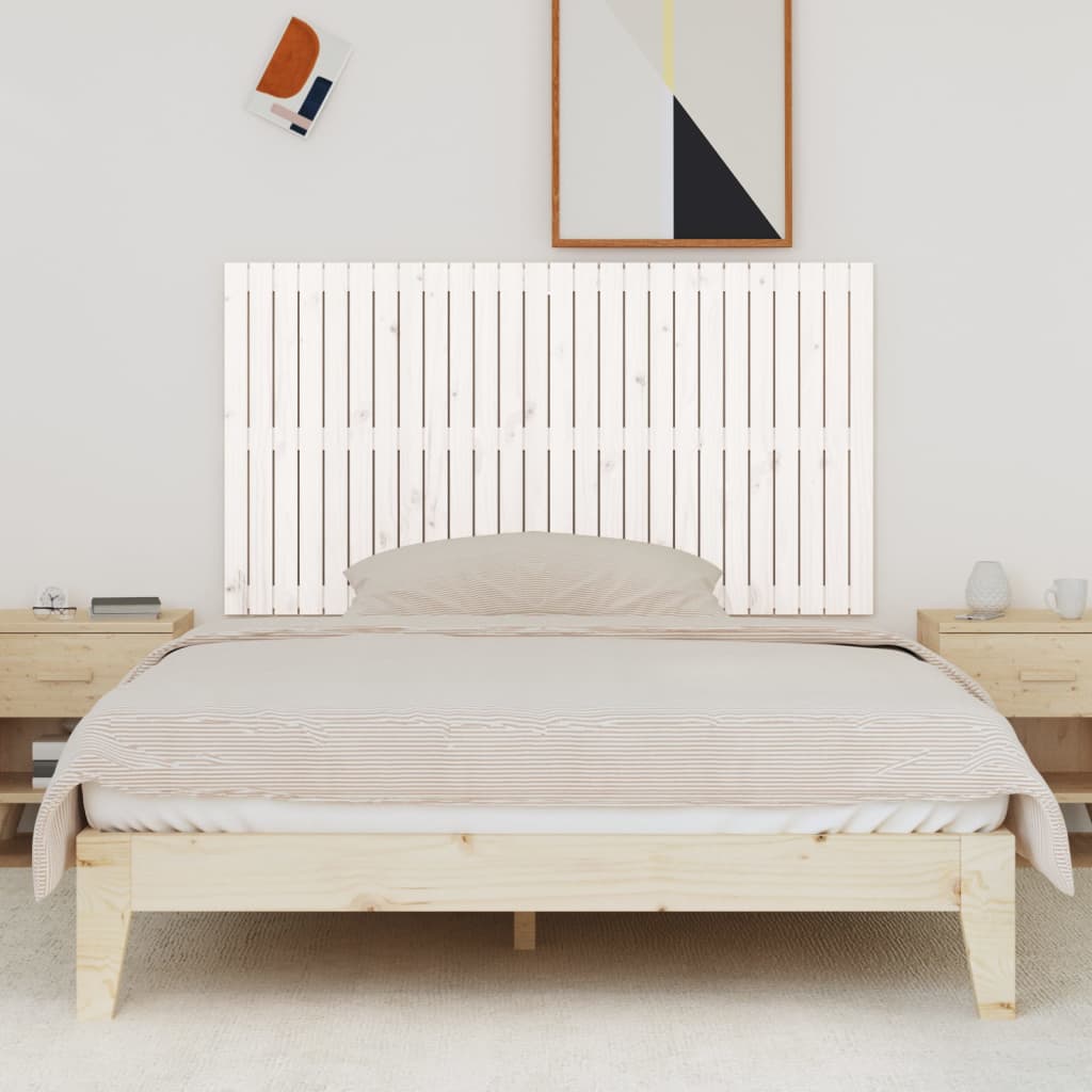 Wall Headboard White 166x3x90 cm Solid Wood Pine