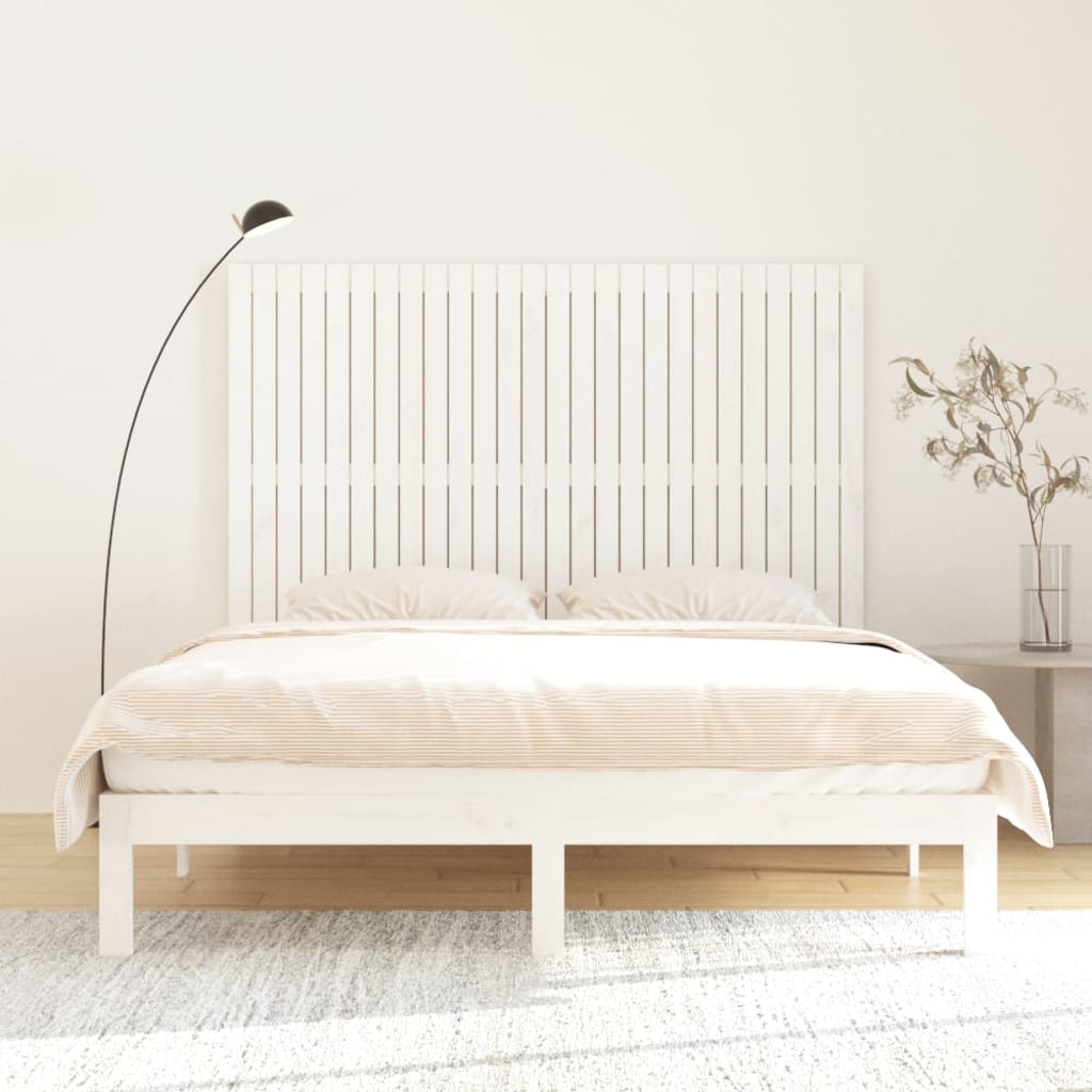 Wall Headboard White 166x3x110 cm Solid Wood Pine