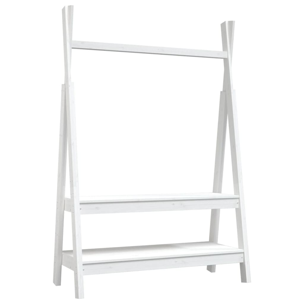 Clothes Rack White 100x45.5x150 cm Solid Wood Pine