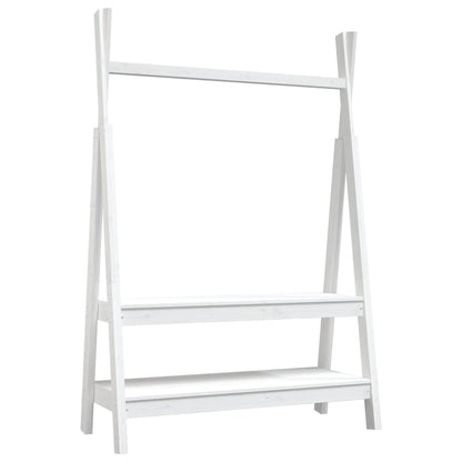 Clothes Rack White 100x45.5x150 cm Solid Wood Pine