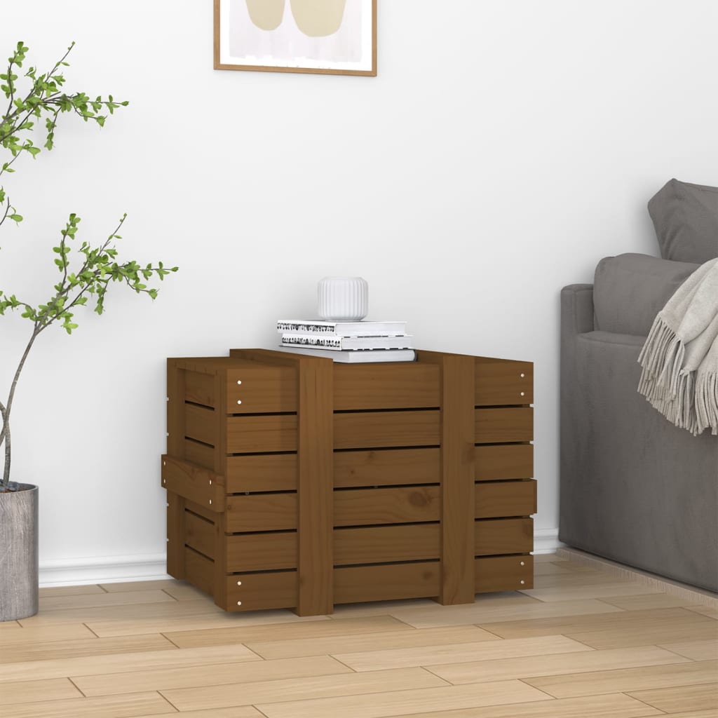 Storage Box Honey Brown 58x40.5x42 cm Solid Wood Pine