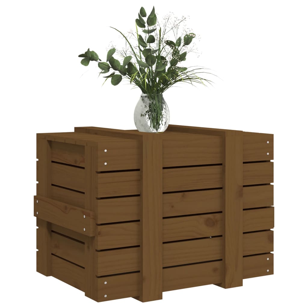 Storage Box Honey Brown 58x40.5x42 cm Solid Wood Pine