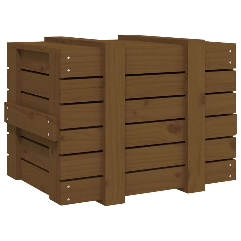 Storage Box Honey Brown 58x40.5x42 cm Solid Wood Pine