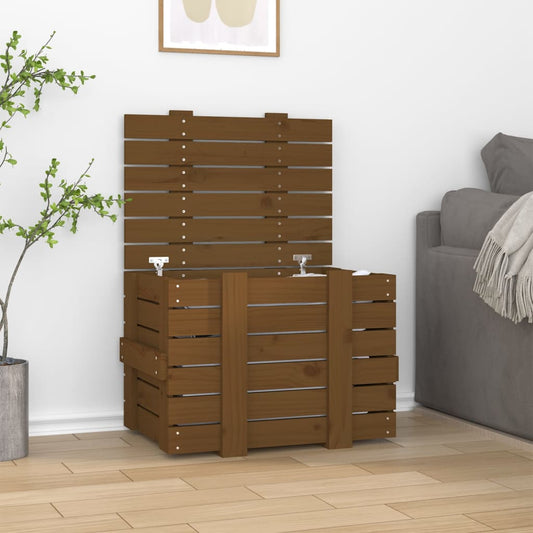 Storage Box Honey Brown 58x40.5x42 cm Solid Wood Pine