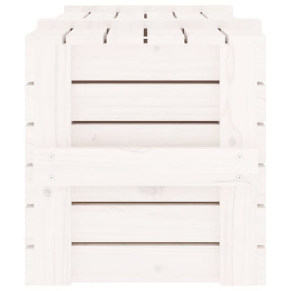 Storage Box White 91x40.5x42 cm Solid Wood Pine