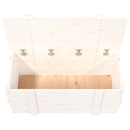 Storage Box White 91x40.5x42 cm Solid Wood Pine