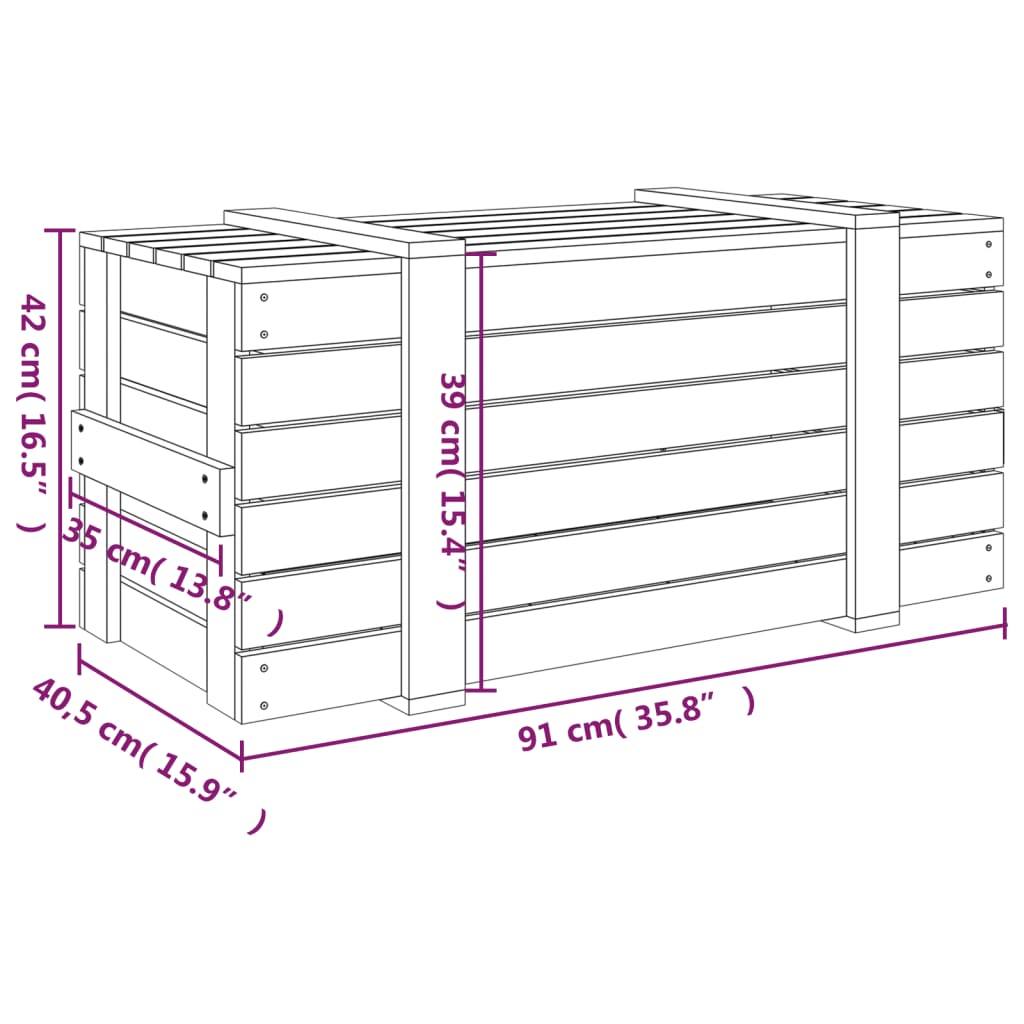 Storage Box White 91x40.5x42 cm Solid Wood Pine