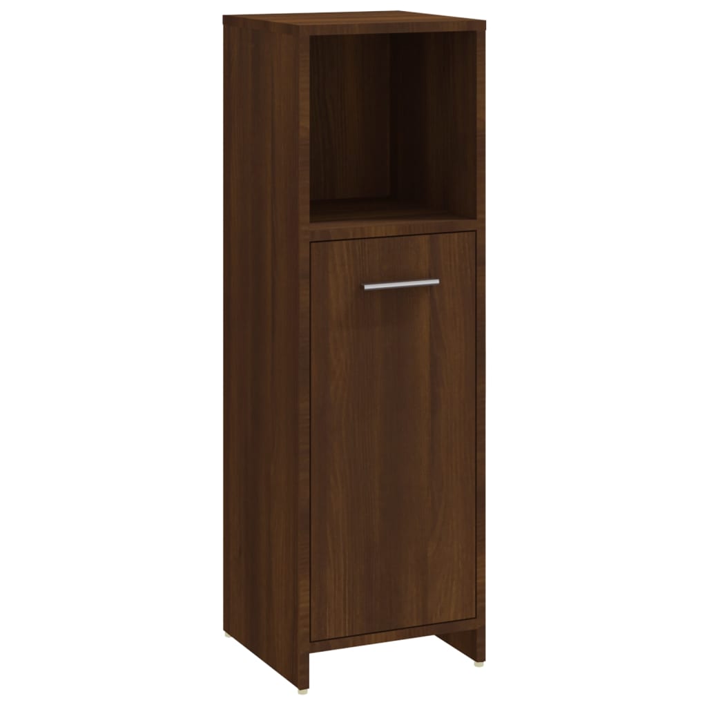 4 Piece Bathroom Furniture Set Brown Oak Engineered Wood