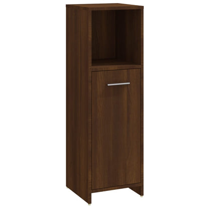 3 Piece Bathroom Furniture Set Brown Oak Engineered Wood