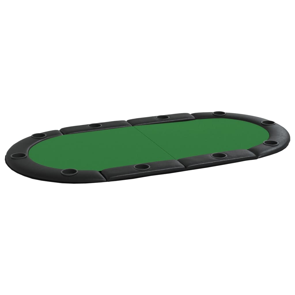 10-Player Folding Poker Tabletop Green 208x106x3 cm