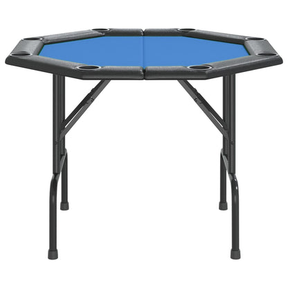 8-Player Folding Poker Table Blue 108x108x75 cm