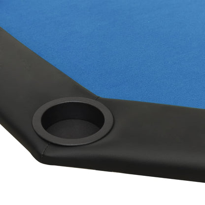 8-Player Folding Poker Table Blue 108x108x75 cm