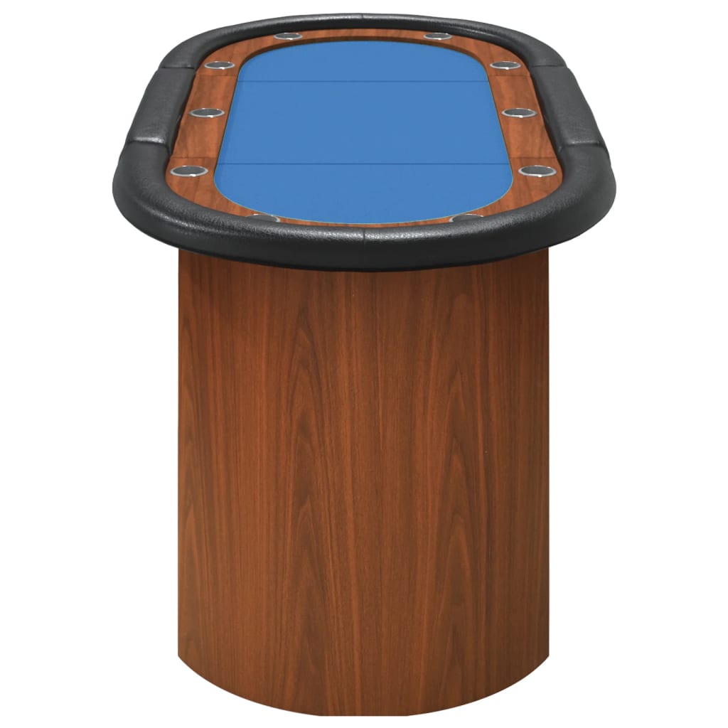 10-Player Poker Table Blue 160x80x75 cm