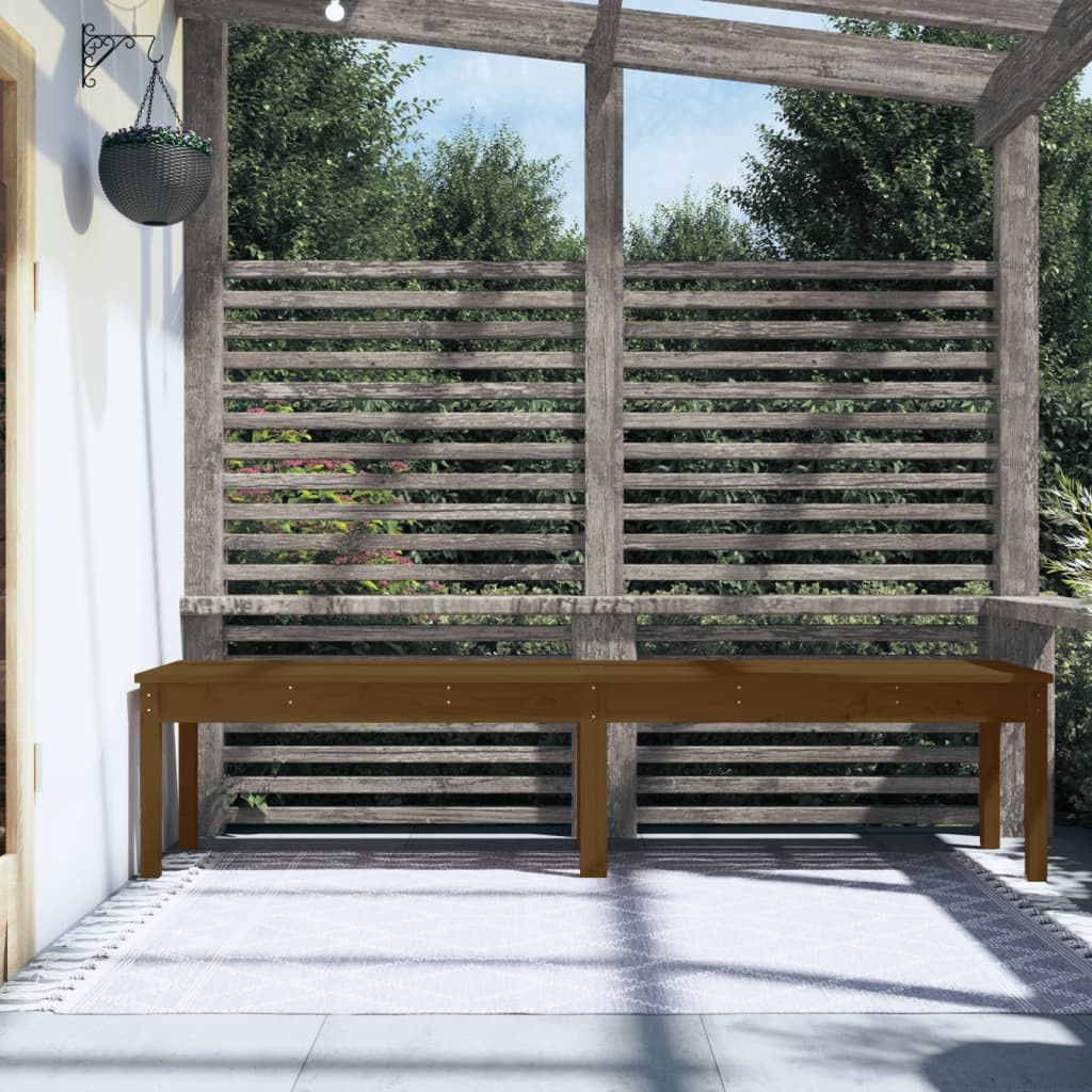 2-Seater Garden Bench Honey Brown 203.5x44x45 cm Solid Wood Pine