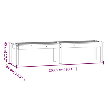 2-Seater Garden Bench Honey Brown 203.5x44x45 cm Solid Wood Pine