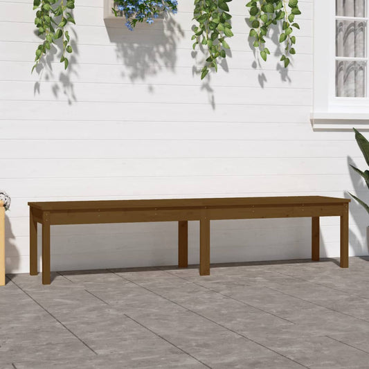 2-Seater Garden Bench Honey Brown 203.5x44x45 cm Solid Wood Pine