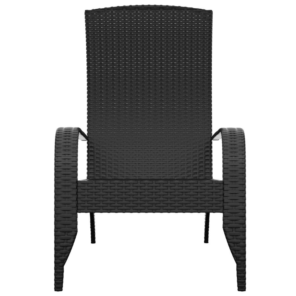 Garden Adirondack Chair Black Poly Rattan