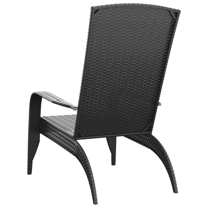 Garden Adirondack Chair Black Poly Rattan