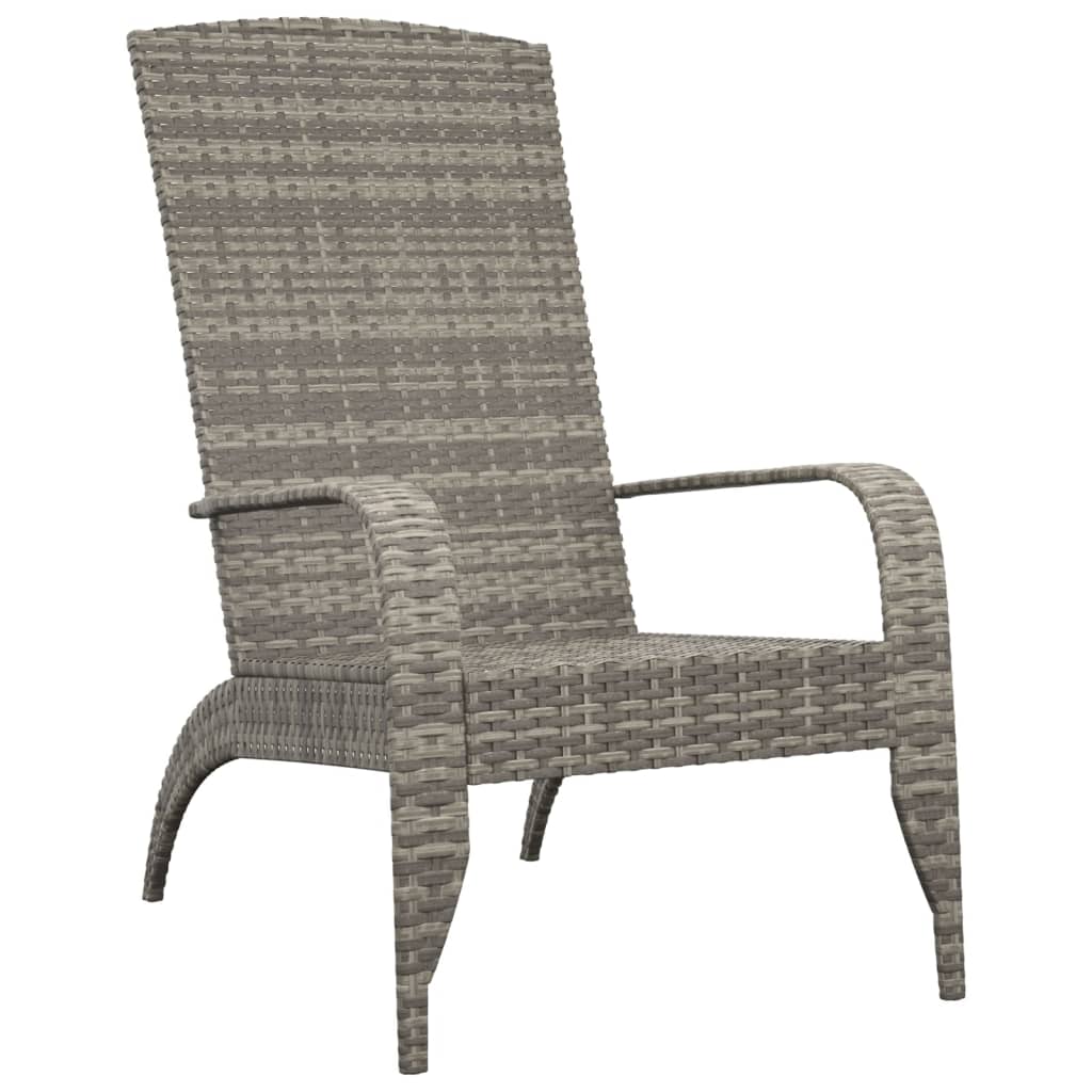 Garden Adirondack Chair Grey Poly Rattan