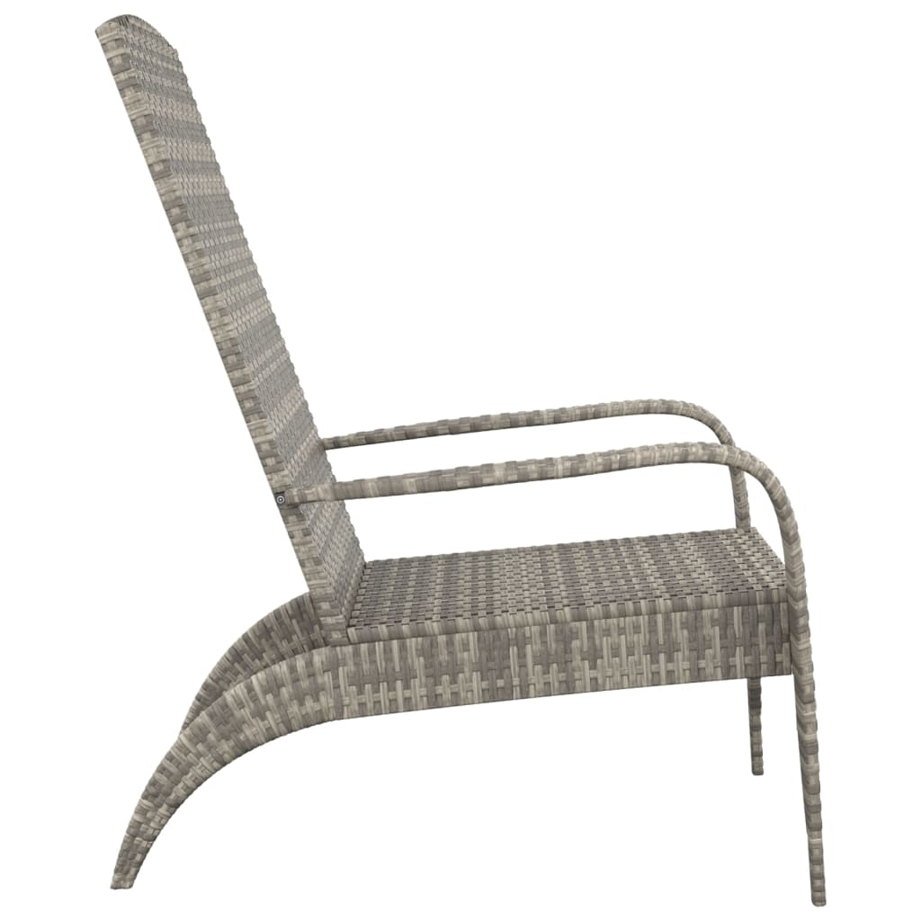 Garden Adirondack Chair Grey Poly Rattan