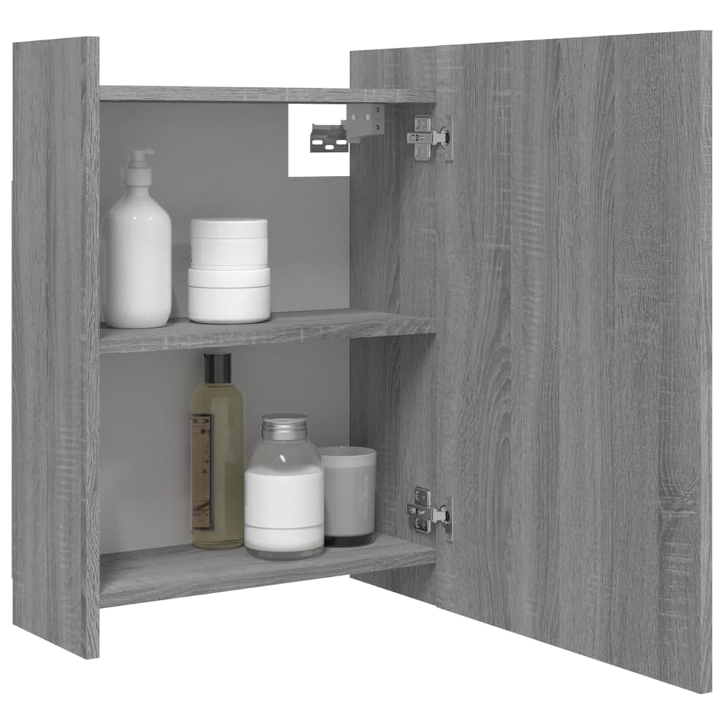 Bathroom Mirror Cabinet Grey Sonoma 62.5x20.5x64 cm Engineered Wood