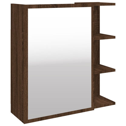 Bathroom Mirror Cabinet Brown Oak 62.5x20.5x64cm Engineered Wood