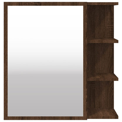 Bathroom Mirror Cabinet Brown Oak 62.5x20.5x64cm Engineered Wood