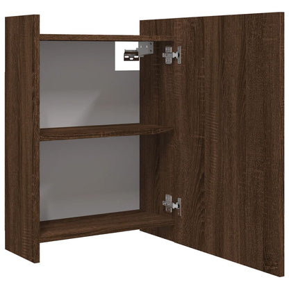 Bathroom Mirror Cabinet Brown Oak 62.5x20.5x64cm Engineered Wood