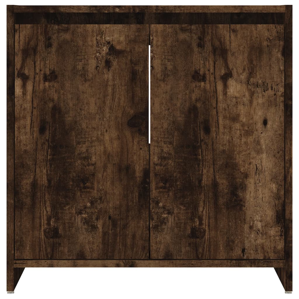 Bathroom Cabinet Smoked Oak 60x33x61 cm Engineered Wood