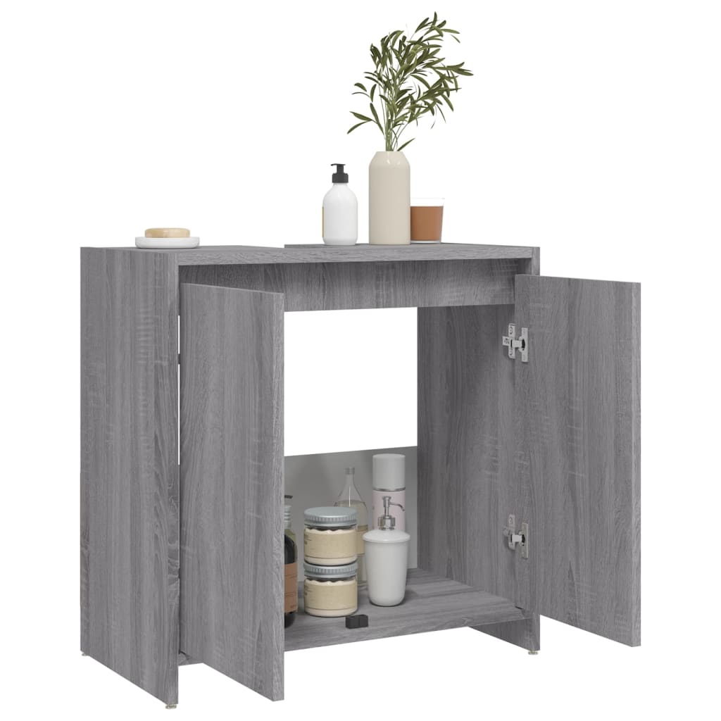 Bathroom Cabinet Grey Sonoma 60x33x61 cm Engineered Wood