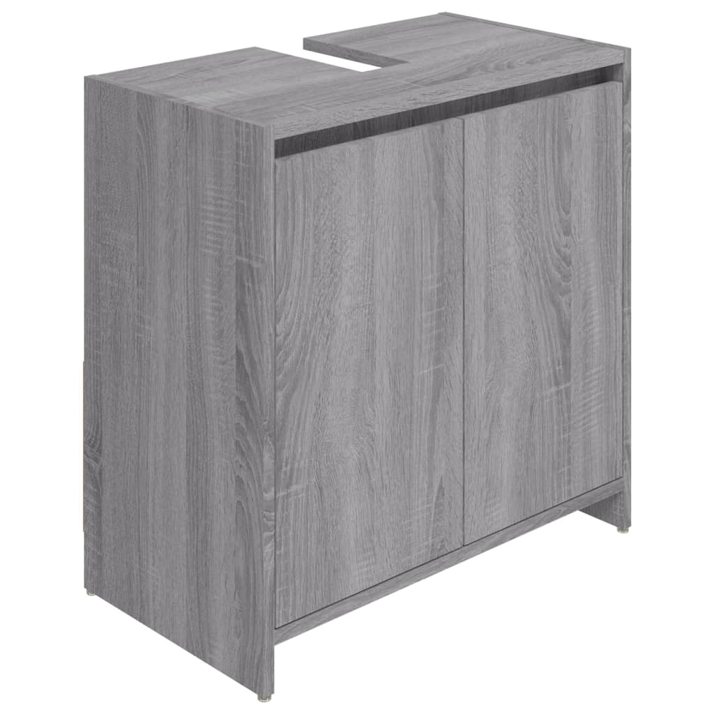 Bathroom Cabinet Grey Sonoma 60x33x61 cm Engineered Wood