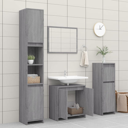 Bathroom Cabinet Grey Sonoma 60x33x61 cm Engineered Wood