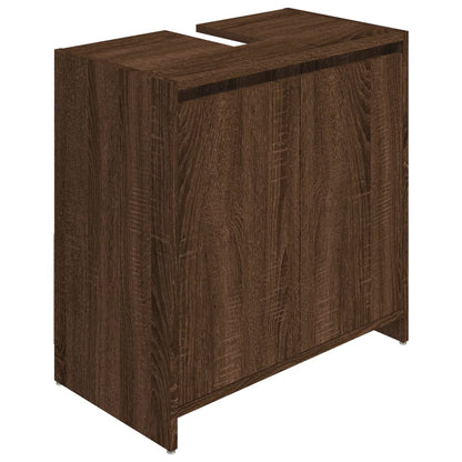 Bathroom Cabinet Brown Oak 60x33x61 cm Engineered Wood